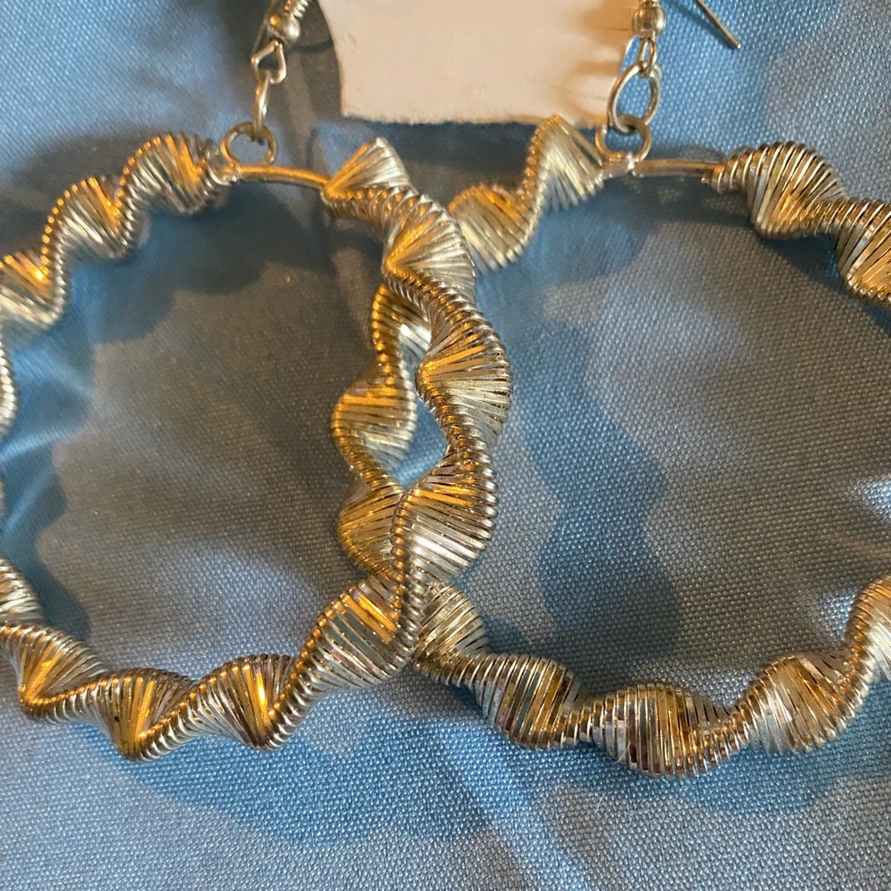 New Silver Hoop Earrings